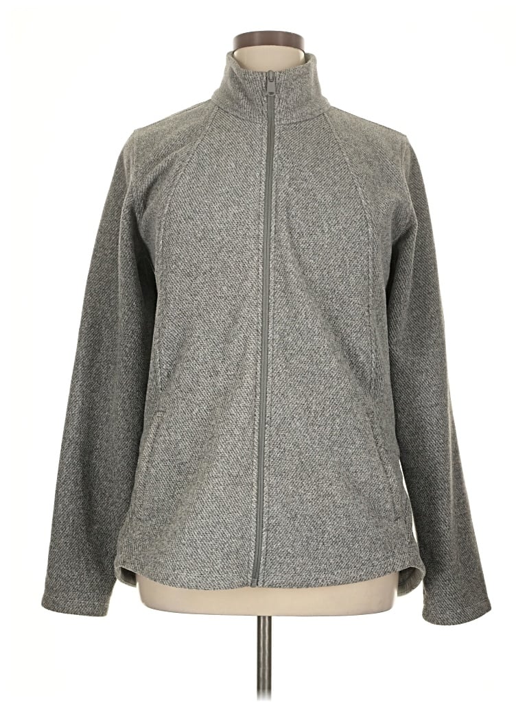 Pre-owned Athleta Track Jacket In Gray