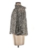 CeCe 100% Polyester Animal Print Silver 3/4 Sleeve Blouse Size S - photo 5