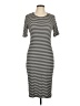Aqua 100% Polyester Stripes Gray Casual Dress Size L - photo 1