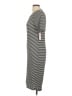 Aqua 100% Polyester Stripes Gray Casual Dress Size L - photo 5