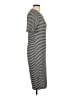 Aqua 100% Polyester Stripes Gray Casual Dress Size L - photo 4
