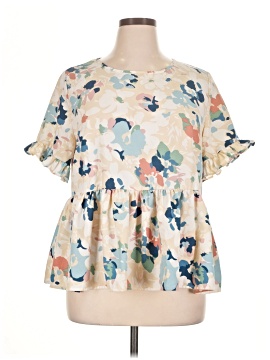 Shein Curve Short Sleeve Blouse