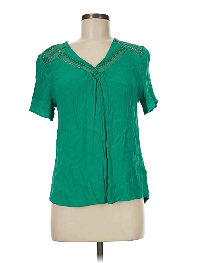 Pre-owned Monsoon Short Sleeve Blouse In Green