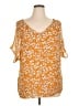 CAbi 100% Polyester Orange Short Sleeve Blouse Size XL - photo 1