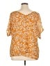 CAbi 100% Polyester Orange Short Sleeve Blouse Size XL - photo 2