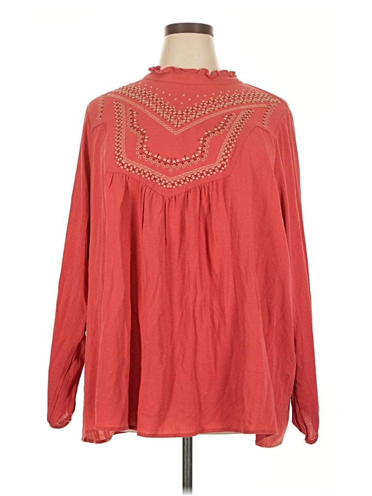 Torrid Long Sleeve Blouse In Red