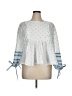 Ella Moss 100% Cotton Blue White 3/4 Sleeve Blouse Size XL - photo 1
