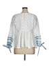 Ella Moss 100% Cotton Blue White 3/4 Sleeve Blouse Size XL - photo 2