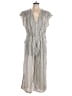 Japna 100% Polyester Stripes Gray Ivory Jumpsuit Size L - photo 1