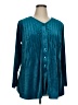 Woman Within 100% Polyester Teal Long Sleeve Blouse Size 14 (M) - photo 1