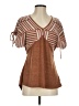 Assorted Brands Brown Short Sleeve Blouse Size S - photo 1