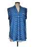 Zac & Rachel 100% Polyester Stripes Blue Sleeveless Blouse Size L - photo 1