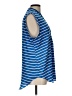 Zac & Rachel 100% Polyester Stripes Blue Sleeveless Blouse Size L - photo 4