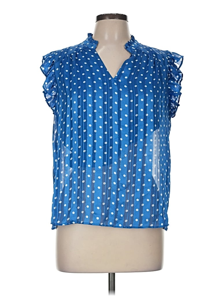 Pre-owned Maison D' Amelie Sleeveless Blouse In Blue