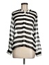 Collective Concepts 100% Polyester Stripes Gray Long Sleeve Blouse Size M - photo 1