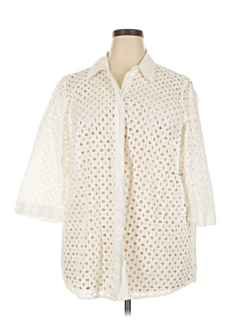 Jones Studio 3/4 Sleeve Button-Down Shirt (view 1)