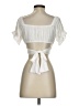 Reset 100% Polyester Ivory Short Sleeve Top Size S - photo 2