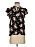 1.State Floral Black Short Sleeve Blouse Size S - photo 1