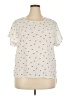 Gap Outlet 100% Recycled Polyester Ivory Short Sleeve Blouse Size XXL - photo 1