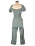 Monteau Solid Teal Blue Jumpsuit Size L - photo 2