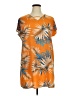 Unbranded 100% Polyester Tropical Orange Casual Dress Size XL - photo 1