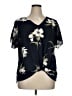 West Kei 100% Polyester Black Short Sleeve Blouse Size XL - photo 1