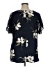 West Kei 100% Polyester Black Short Sleeve Blouse Size XL - photo 2