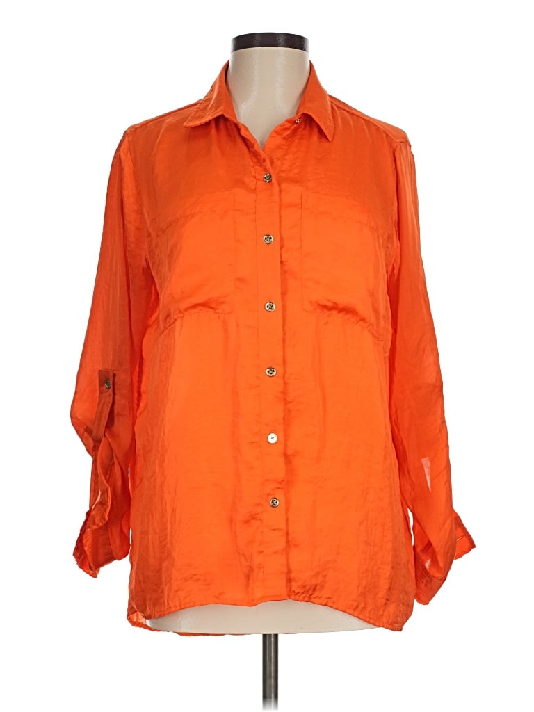 Pre-owned Michael Michael Kors 3/4 Sleeve Blouse In Orange