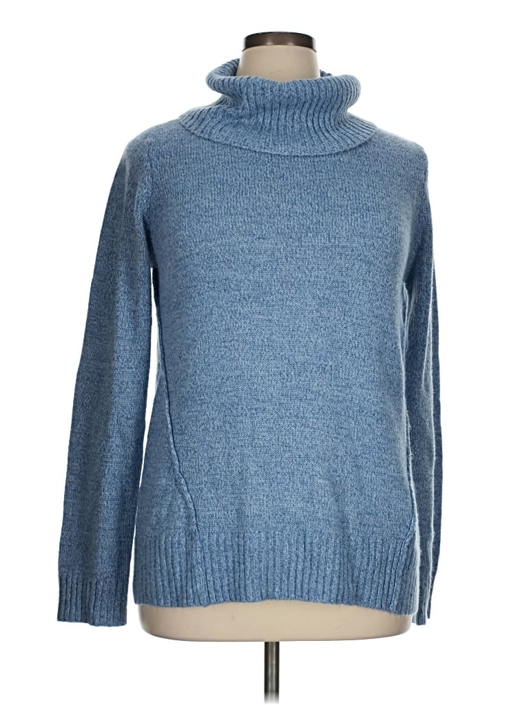 Pre-owned Karen Scott Turtleneck Sweater In Blue