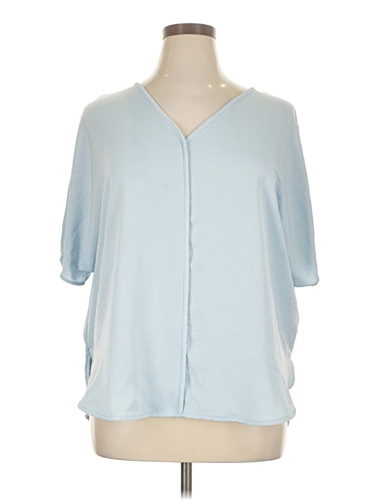 Pre-owned Dkny Jeans Short Sleeve Blouse In Blue