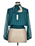 Mi ami 100% Polyester Teal Long Sleeve Blouse Size XL - photo 2