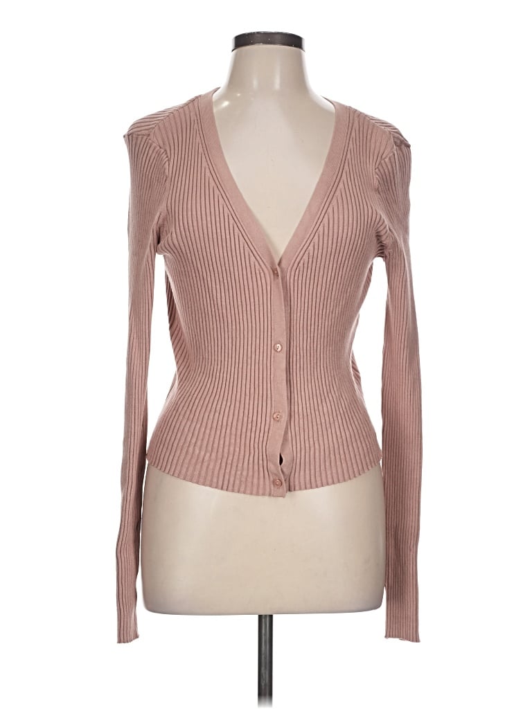 Pre-owned H&m Cardigan Sweater In Pink