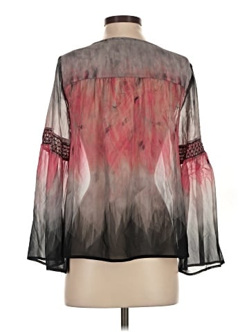 Ecru 3/4 Sleeve Silk Top (view 2)