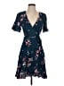 Lulus 100% Viscose Floral Blue Casual Dress Size XS - photo 1