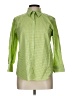 Chaps 100% Cotton Checkered-gingham Green 3/4 Sleeve Button-Down Shirt Size L - photo 1