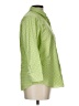 Chaps 100% Cotton Checkered-gingham Green 3/4 Sleeve Button-Down Shirt Size L - photo 4