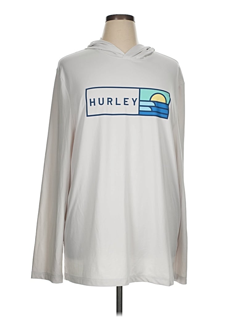Pre-owned Hurley Pullover Hoodie In Silver