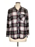 Polly & Esther 100% Polyester Plaid Gray Long Sleeve Blouse Size XL - photo 1