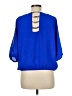 XOXO 100% Polyester Blue 3/4 Sleeve Blouse Size M - photo 2