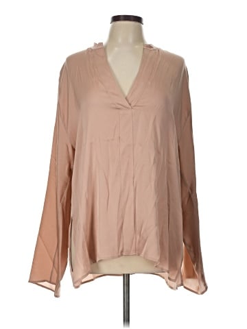 Vince. Long Sleeve Silk Top (view 1)