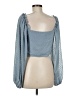 Shein 100% Polyester Blue 3/4 Sleeve Blouse Size 8 - 10 - photo 2
