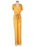 Charlotte Russe 100% Polyester Solid Yellow Jumpsuit Size S - photo 1
