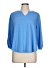 Ruby Rd. Blue 3/4 Sleeve Blouse Size L (petite) - photo 1