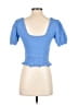 Lulus 100% Cotton Blue Short Sleeve Top Size S - photo 2