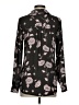 Maurices 100% Polyester Floral Black Long Sleeve Blouse Size XS - photo 2