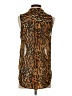 Minkpink Animal Print Brown Sleeveless Blouse Size S - photo 2