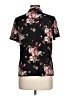 Brandy Blu Floral Black Short Sleeve Blouse Size L - photo 2