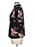 Brandy Blu Floral Black Short Sleeve Blouse Size L - photo 5