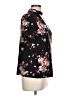 Brandy Blu Floral Black Short Sleeve Blouse Size L - photo 4