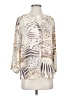 NYDJ 100% Recycled Polyester Animal Print Ivory 3/4 Sleeve Blouse Size S - photo 1
